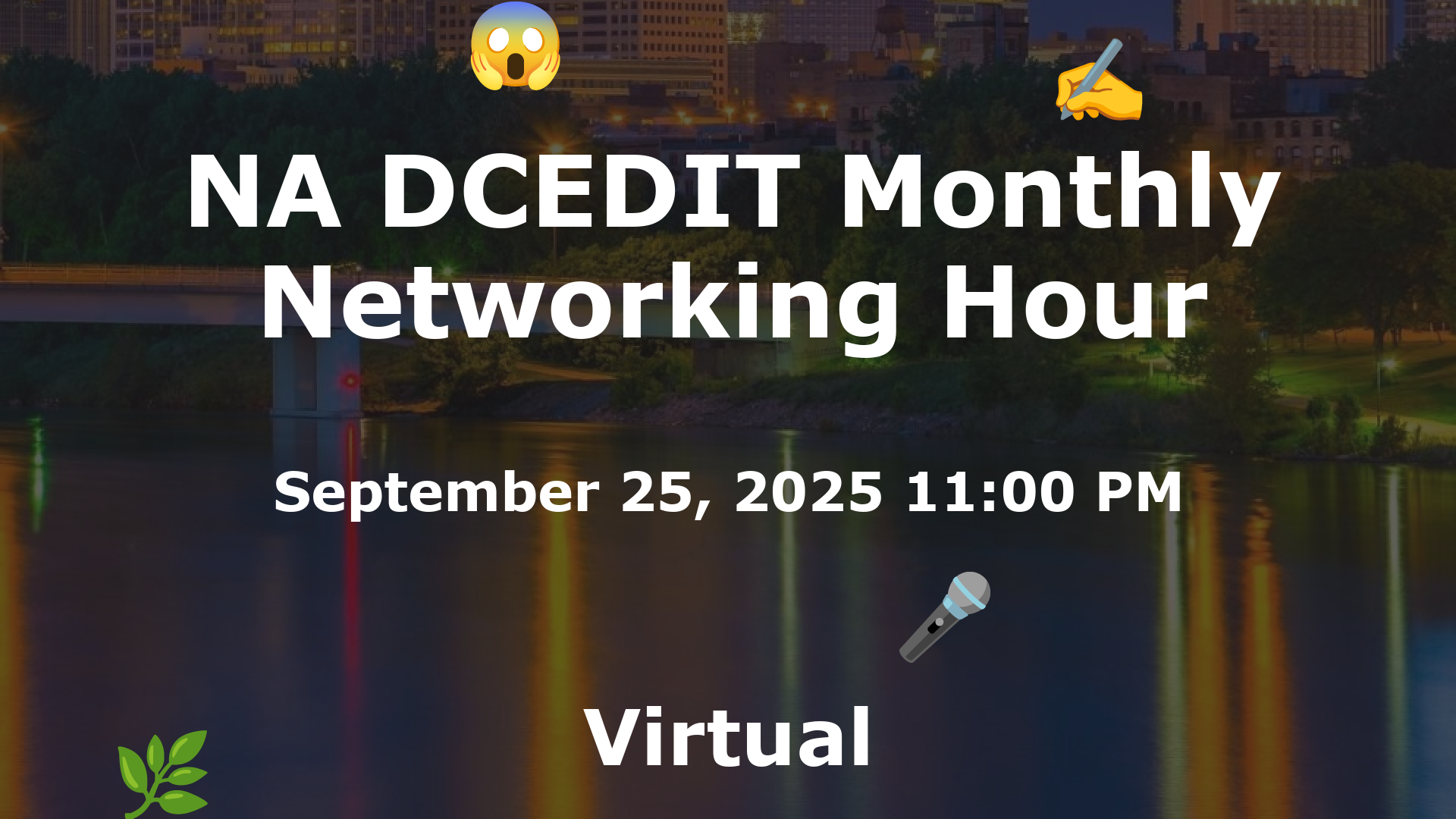 NA DCEDIT Monthly Networking Hour event image